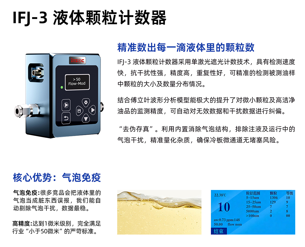 半導體超純水檢測新選擇：IFJ-3 液體顆粒計數器的技術優勢解析